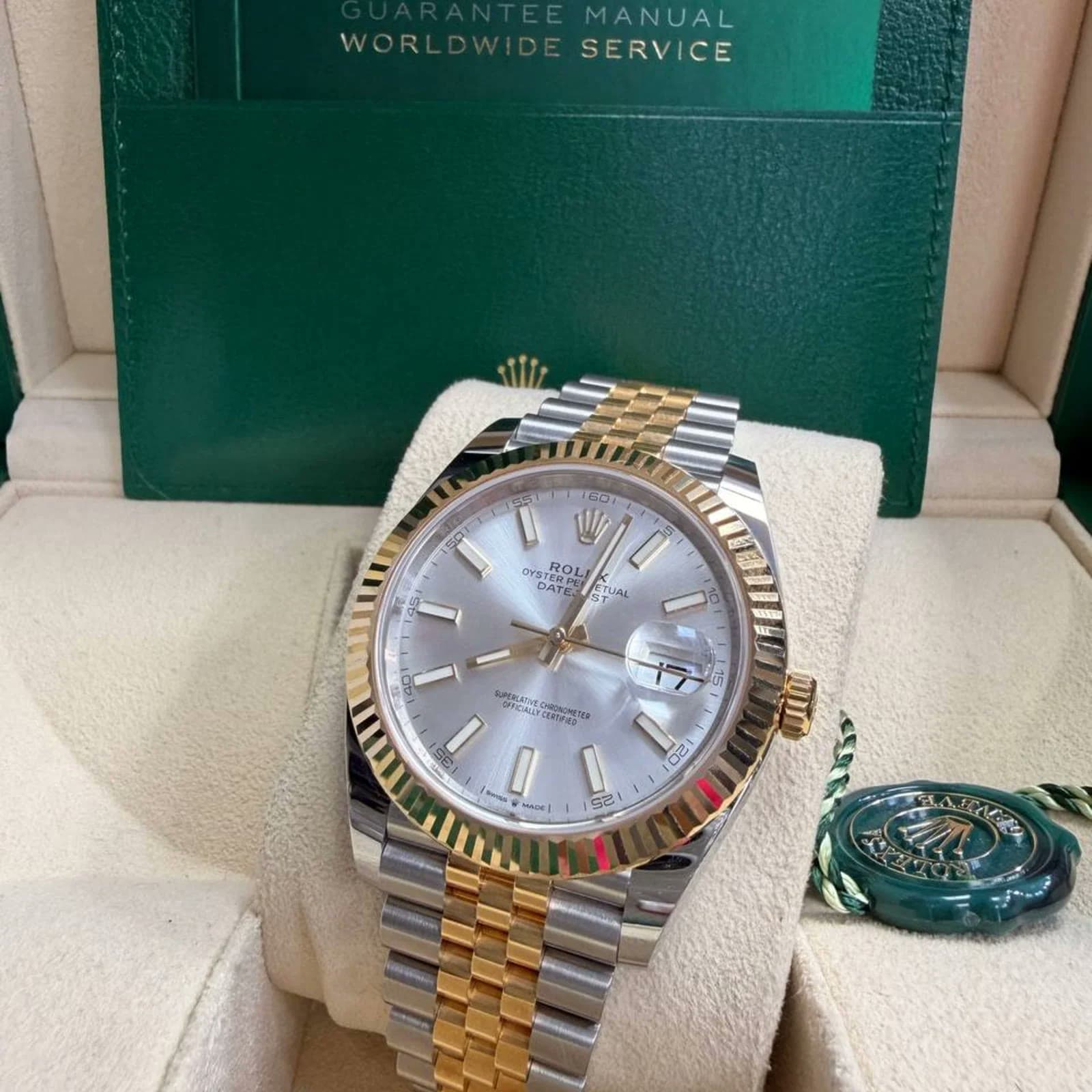 2020 Rolex Datejust 41 Two-Tone / Fluted / Silver / Jubilee 126333-0002 — 41 mm, Steel & Yellow Gold, Silver dial