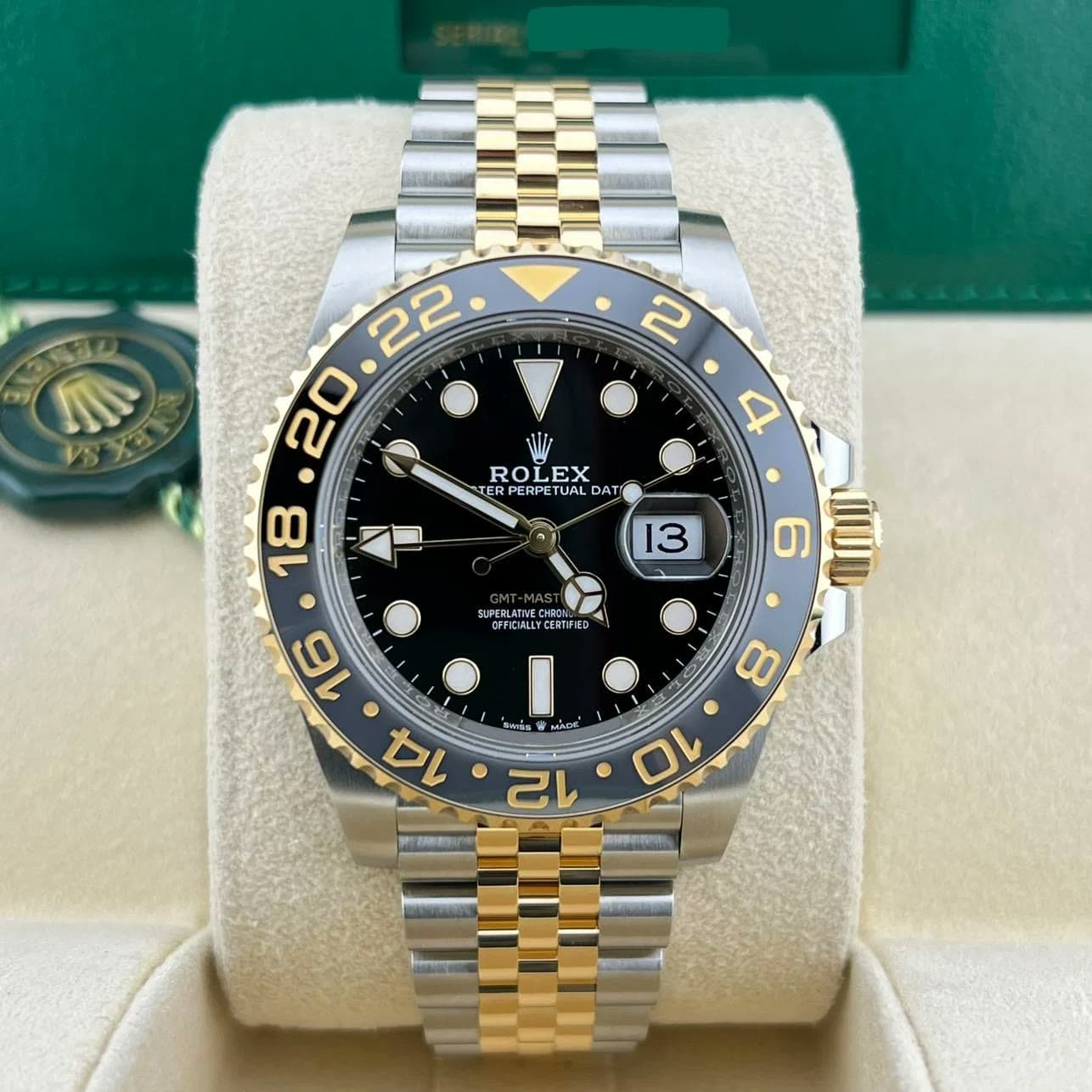 2025 Rolex GMT-Master II Two-Tone / Black / Jubilee 126713GRNR-0001 — 40 mm, Yellow Gold & Steel, Black dial
