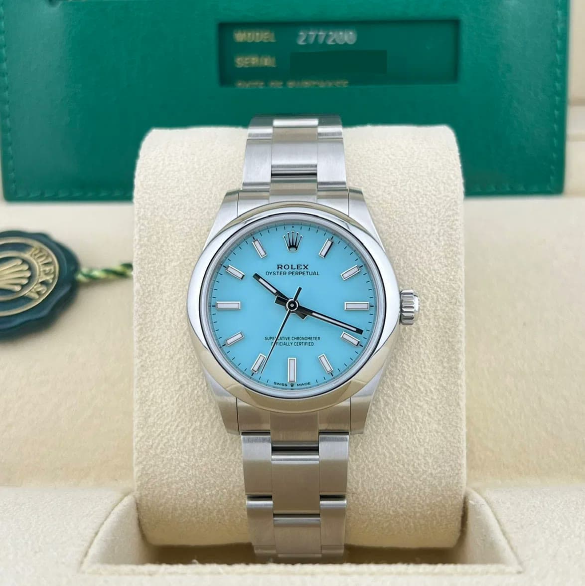 2024 Rolex Oyster Perpetual 31 Tiffany Turquoise 277200-0007 — 31 mm, Steel, Turquoise dial